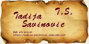 Tadija Savinović vizit kartica